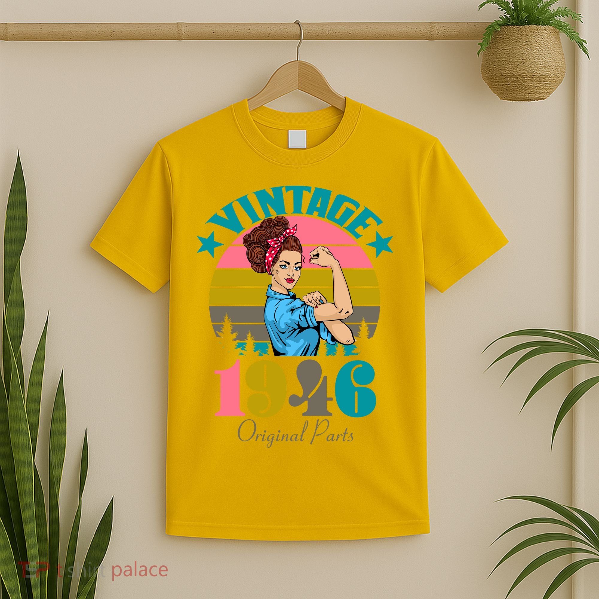80th Birthday Vintage Rosie The Riveter 1946 Original Part  T-Shirt