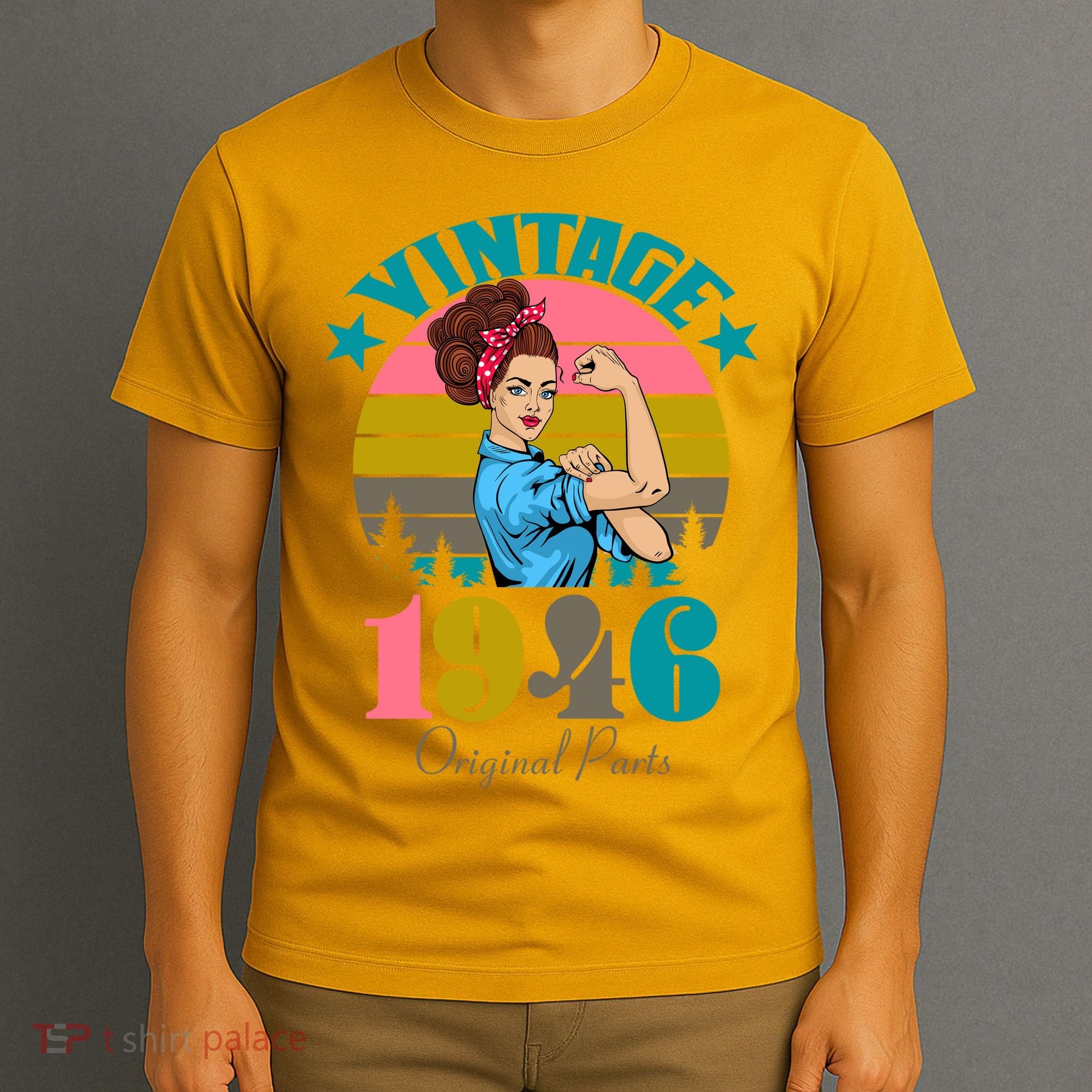 80th Birthday Vintage Rosie The Riveter 1946 Original Part  T-Shirt