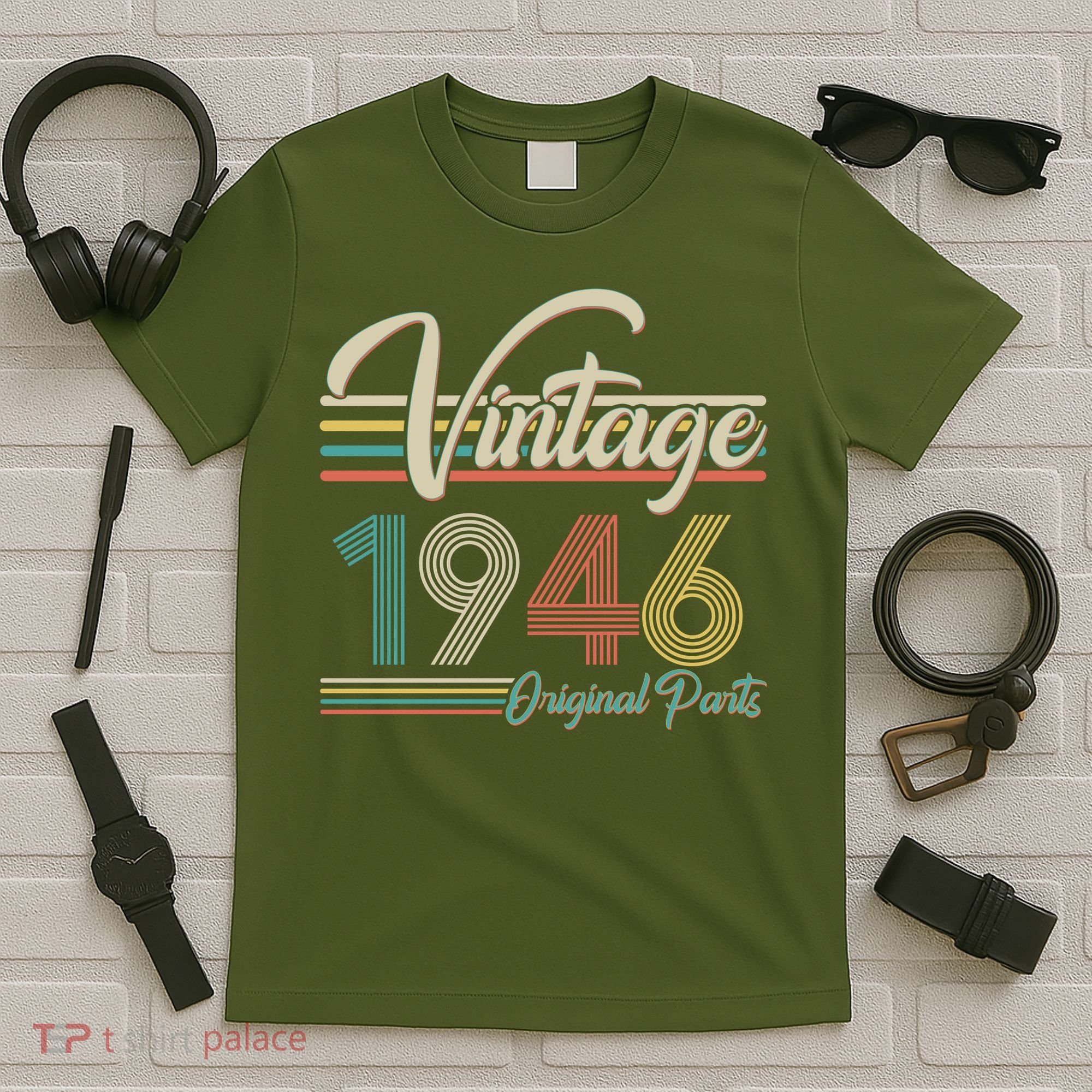 80th Birthday Vintage 1946 Original Parts Birthday T-Shirt