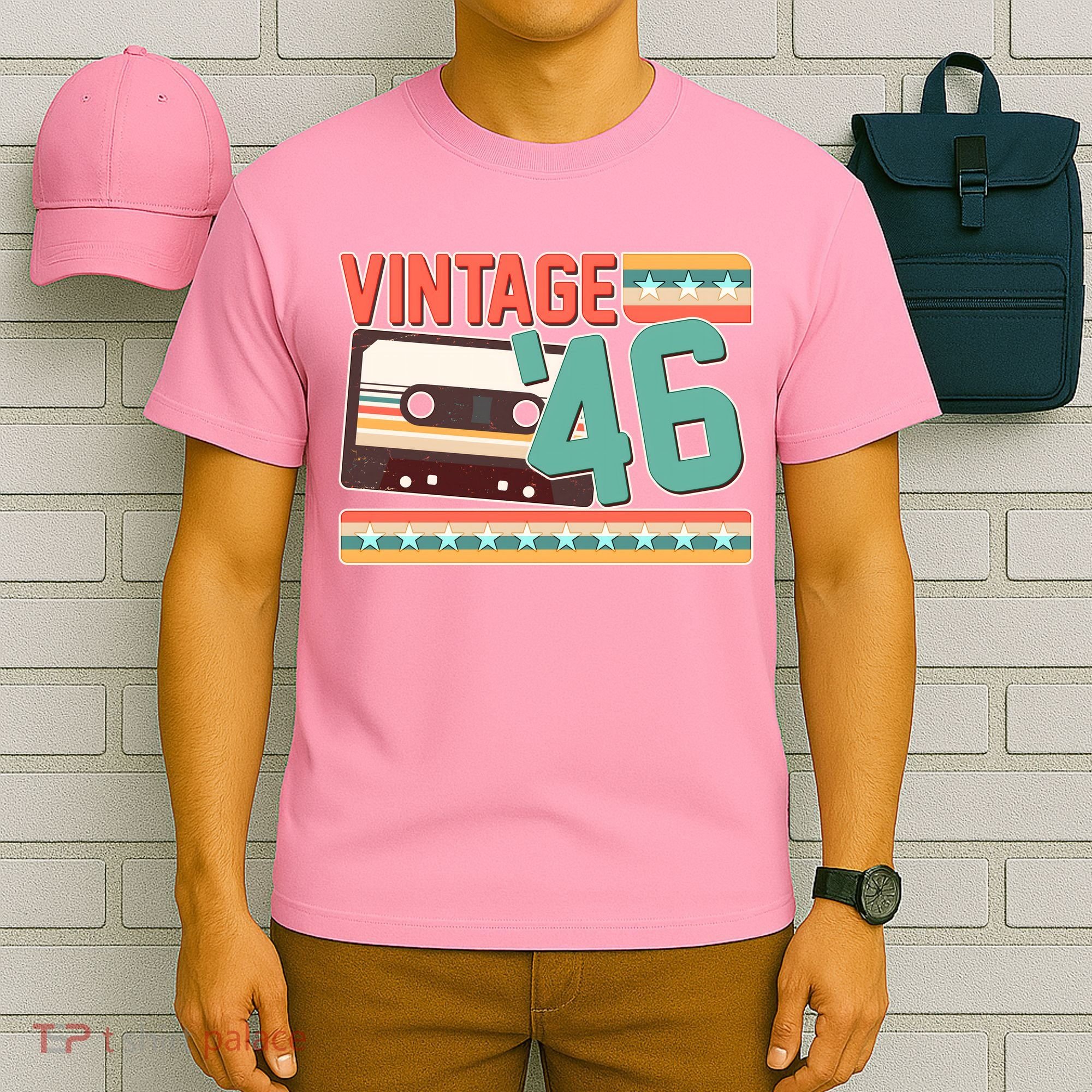 80th Birthday Vintage 1946 Cassette Tape  T-Shirt