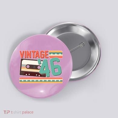 80th Birthday Vintage 1946 Cassette Tape  Button