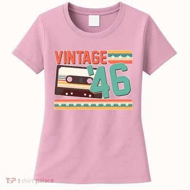 80th Birthday Vintage 1946 Cassette Tape  Women's T-Shirt