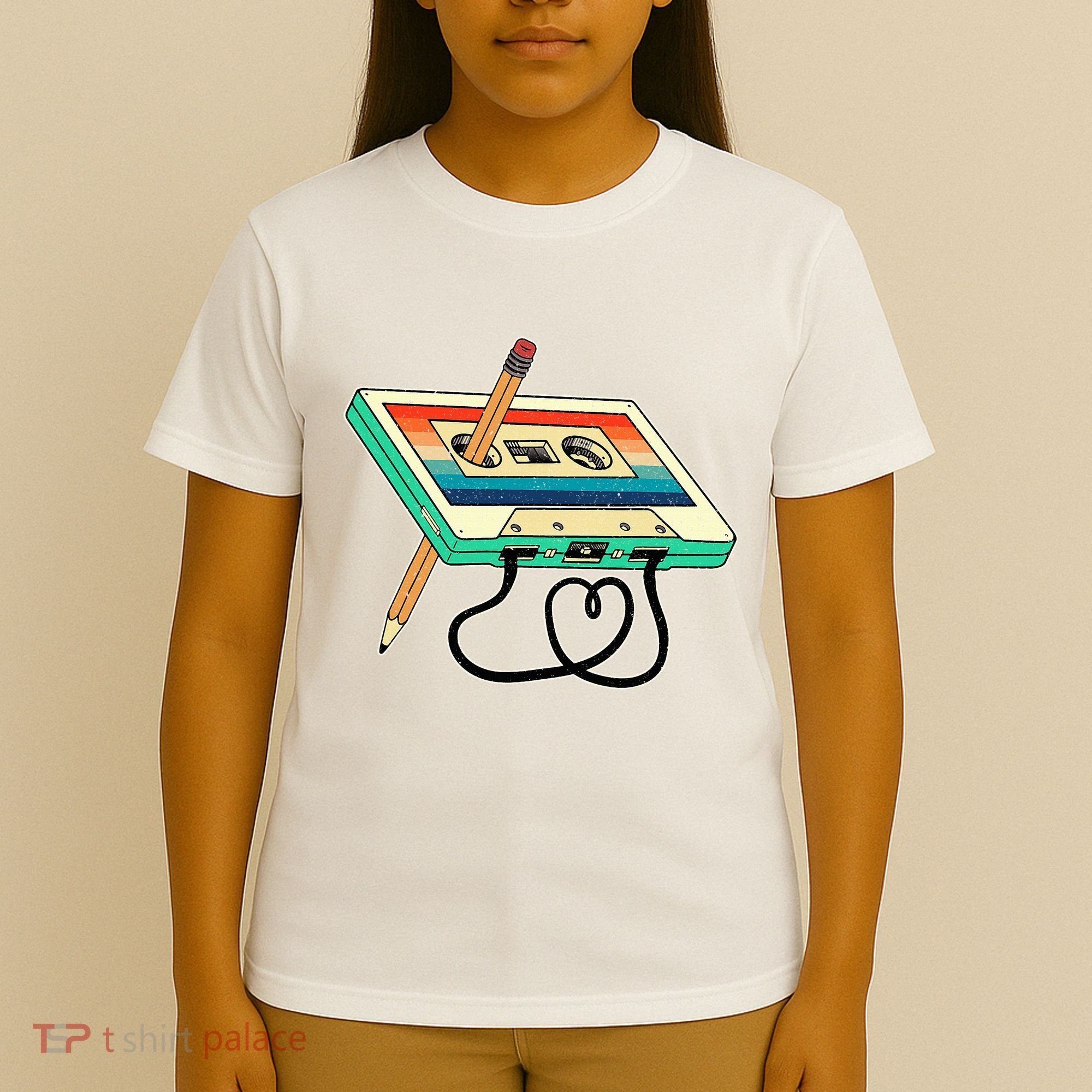 80s Cassette Tape Pencil 1980s Retro Vintage Throwback Music T-Shirt