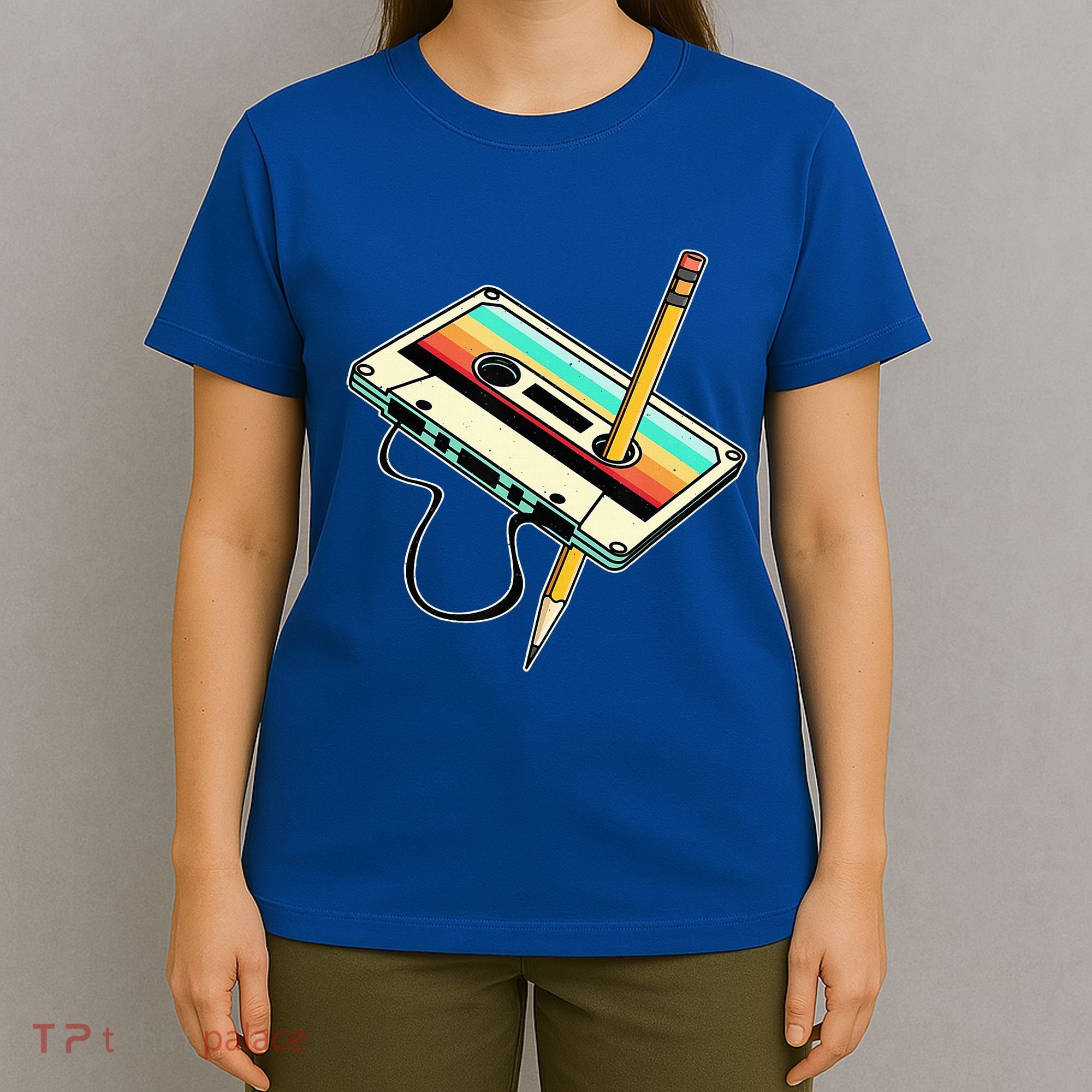 80s Cassette Tape Pencil 1980s Retro Vintage Throwback Music T-Shirt