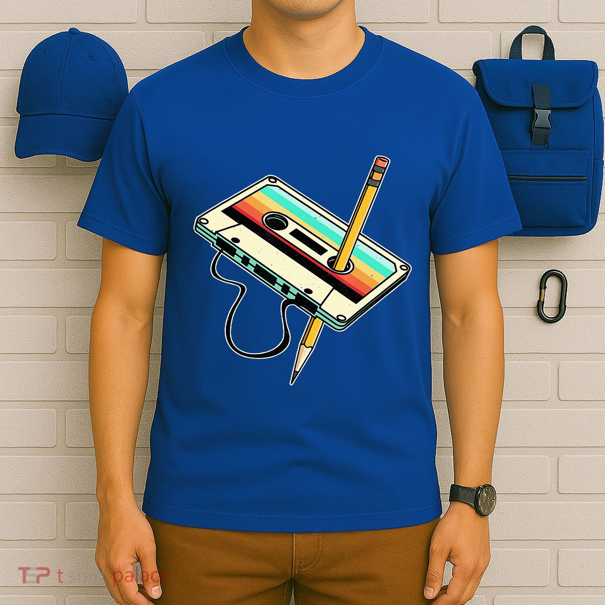 80s Cassette Tape Pencil 1980s Retro Vintage Throwback Music T-Shirt