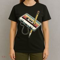 80s Cassette Tape Pencil 1980s Retro Vintage Throwback Music T-Shirt thumb 4