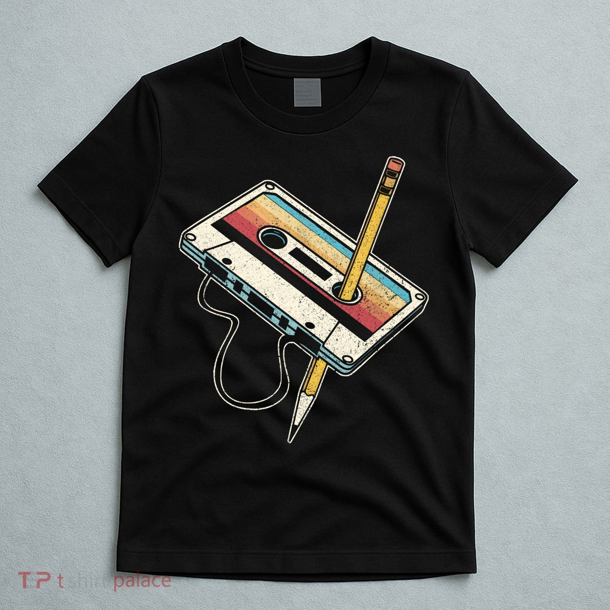 80s Cassette Tape Pencil 1980s Retro Vintage Throwback Music T-Shirt