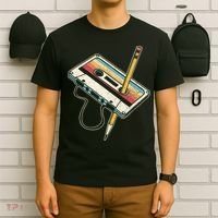 80s Cassette Tape Pencil 1980s Retro Vintage Throwback Music T-Shirt thumb 6