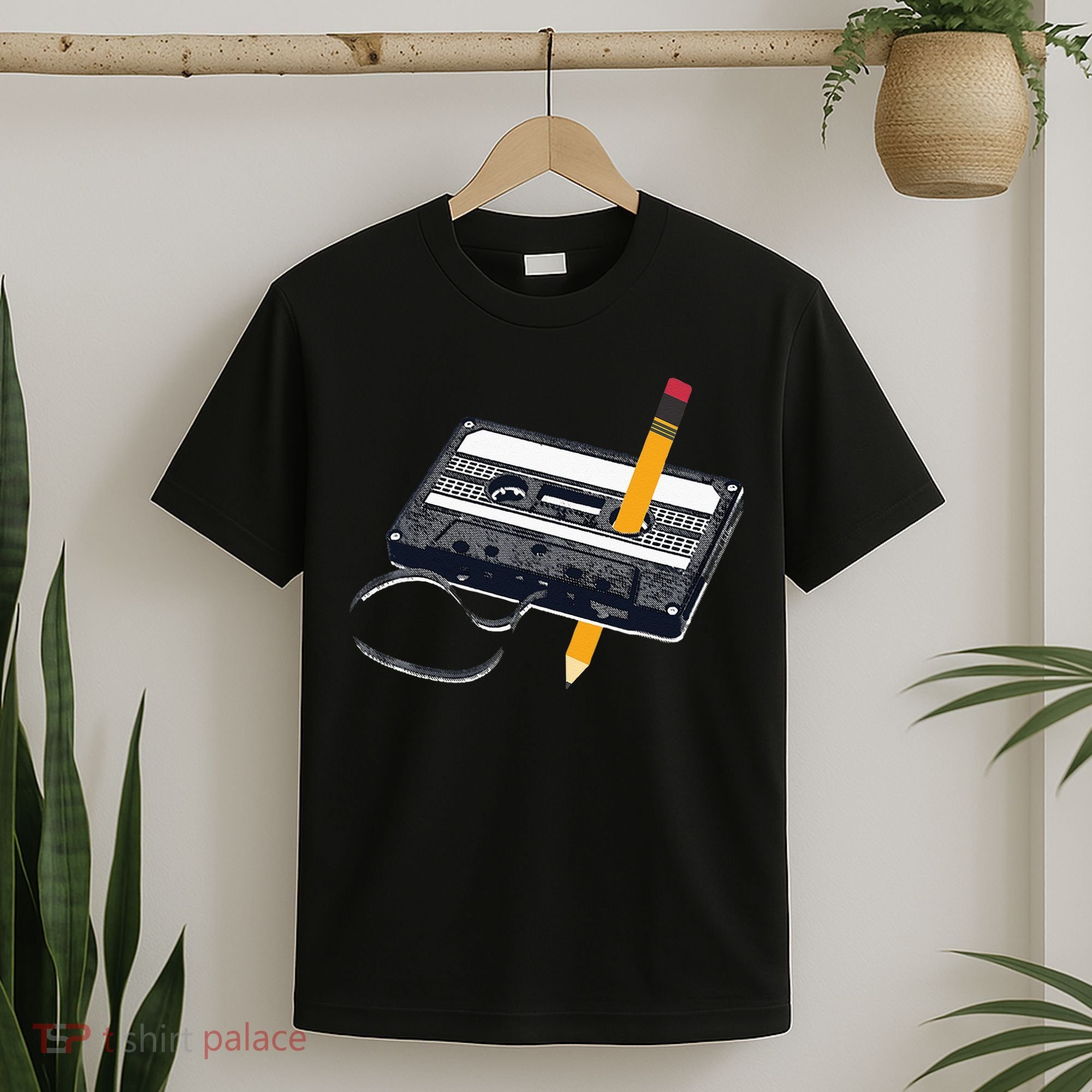 80s Cassette Tape Pencil 1980s Retro Vintage Throwback Music T-Shirt
