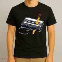 80s Cassette Tape Pencil 1980s Retro Vintage Throwback Music T-Shirt thumb 3