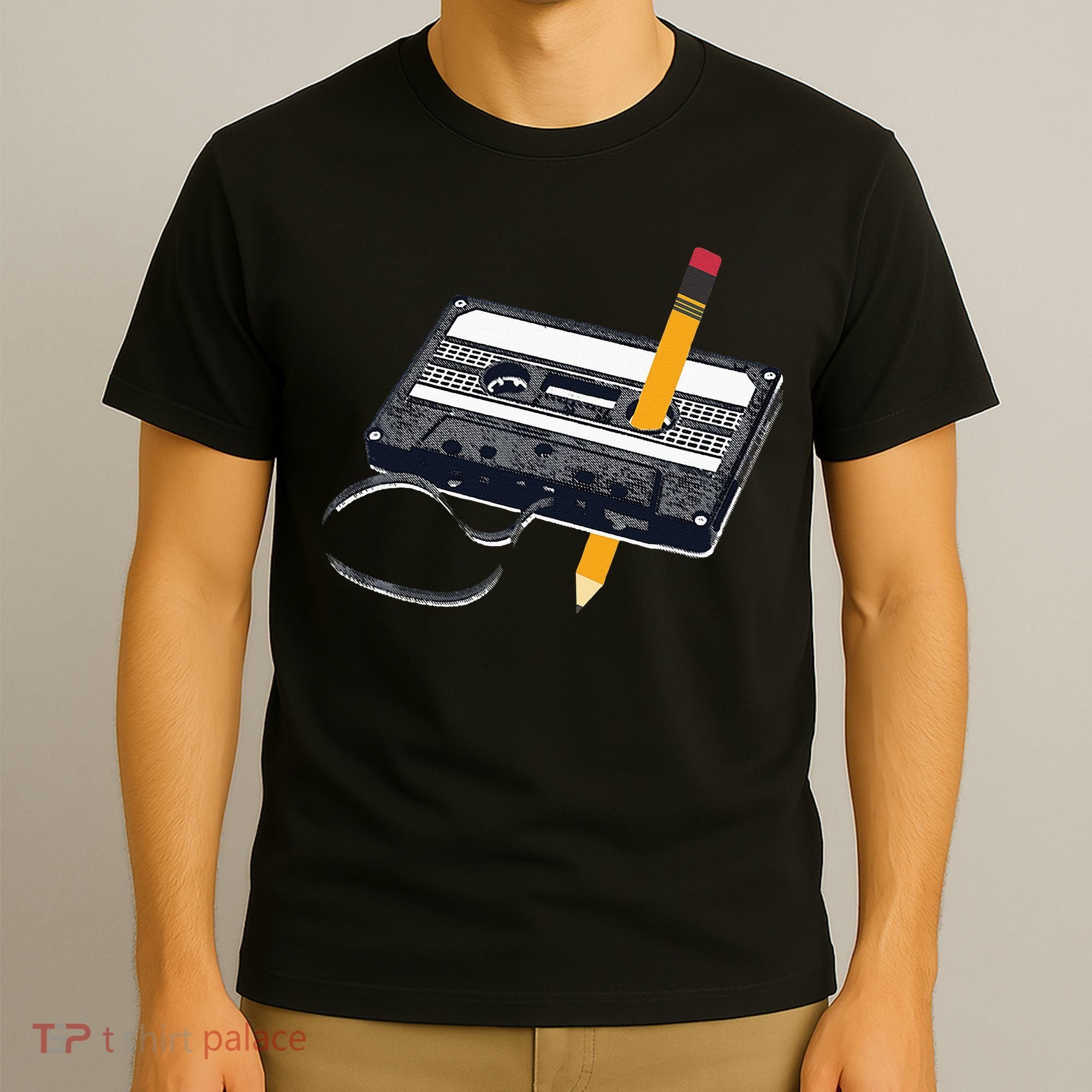 80s Cassette Tape Pencil 1980s Retro Vintage Throwback Music T-Shirt