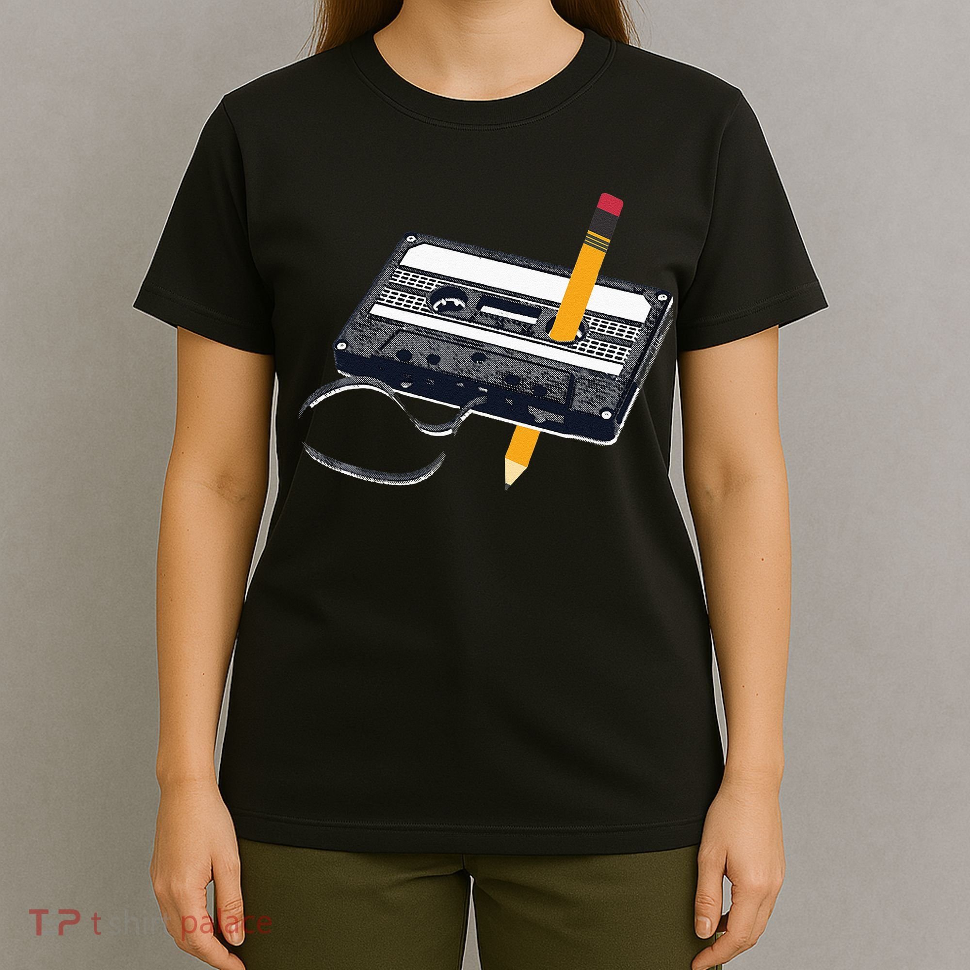 80s Cassette Tape Pencil 1980s Retro Vintage Throwback Music T-Shirt