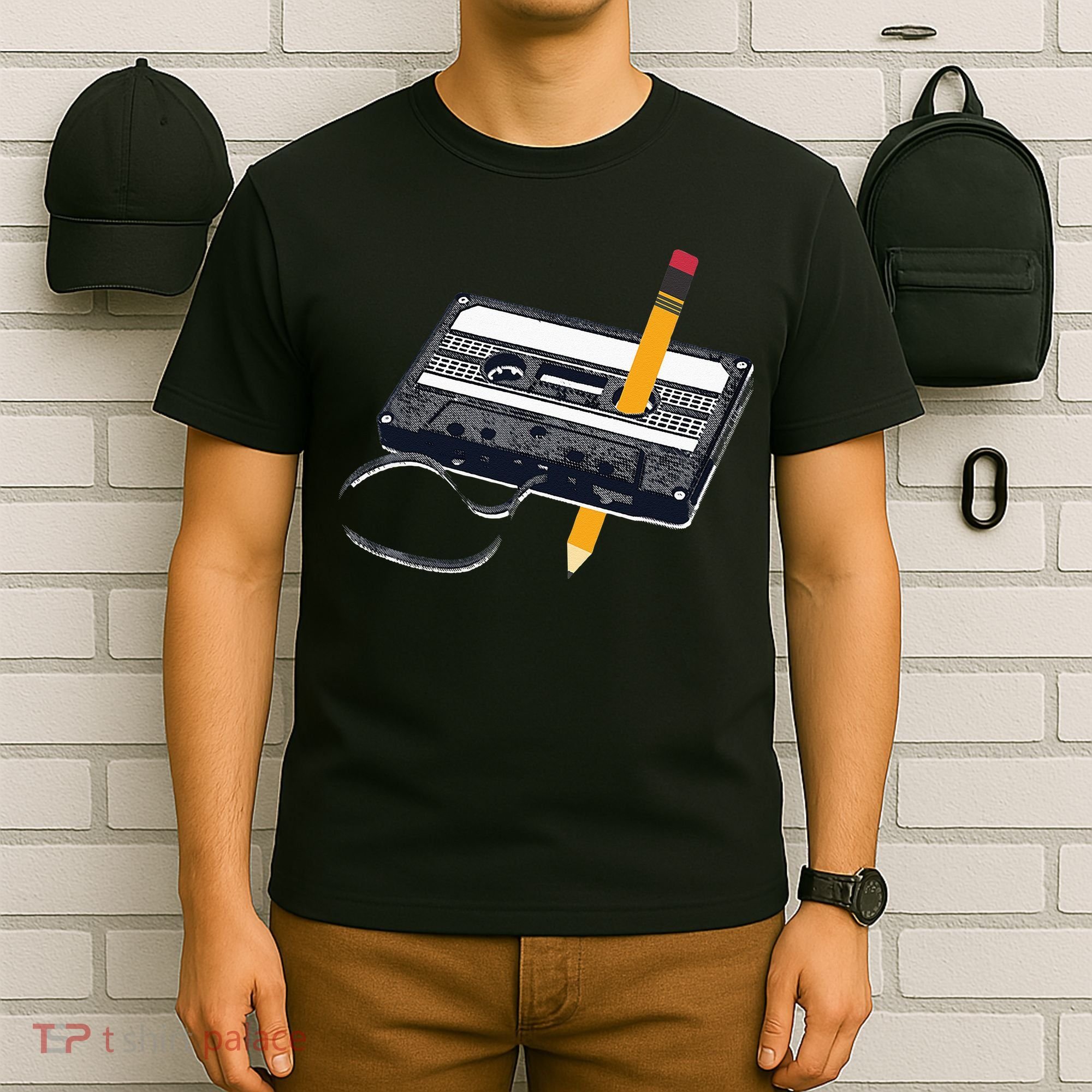 80s Cassette Tape Pencil 1980s Retro Vintage Throwback Music T-Shirt