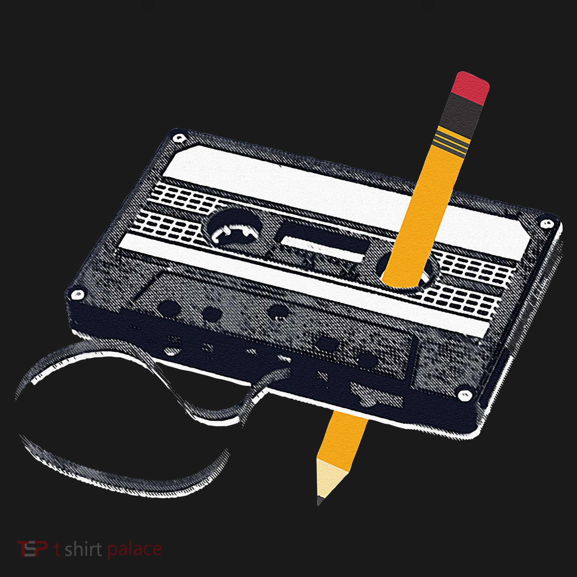 80s Cassette Tape Pencil 1980s Retro Vintage Throwback Music T-Shirt