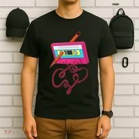 80s Cassette Tape Pencil 1980s Retro Vintage Music T-Shirt thumb 6