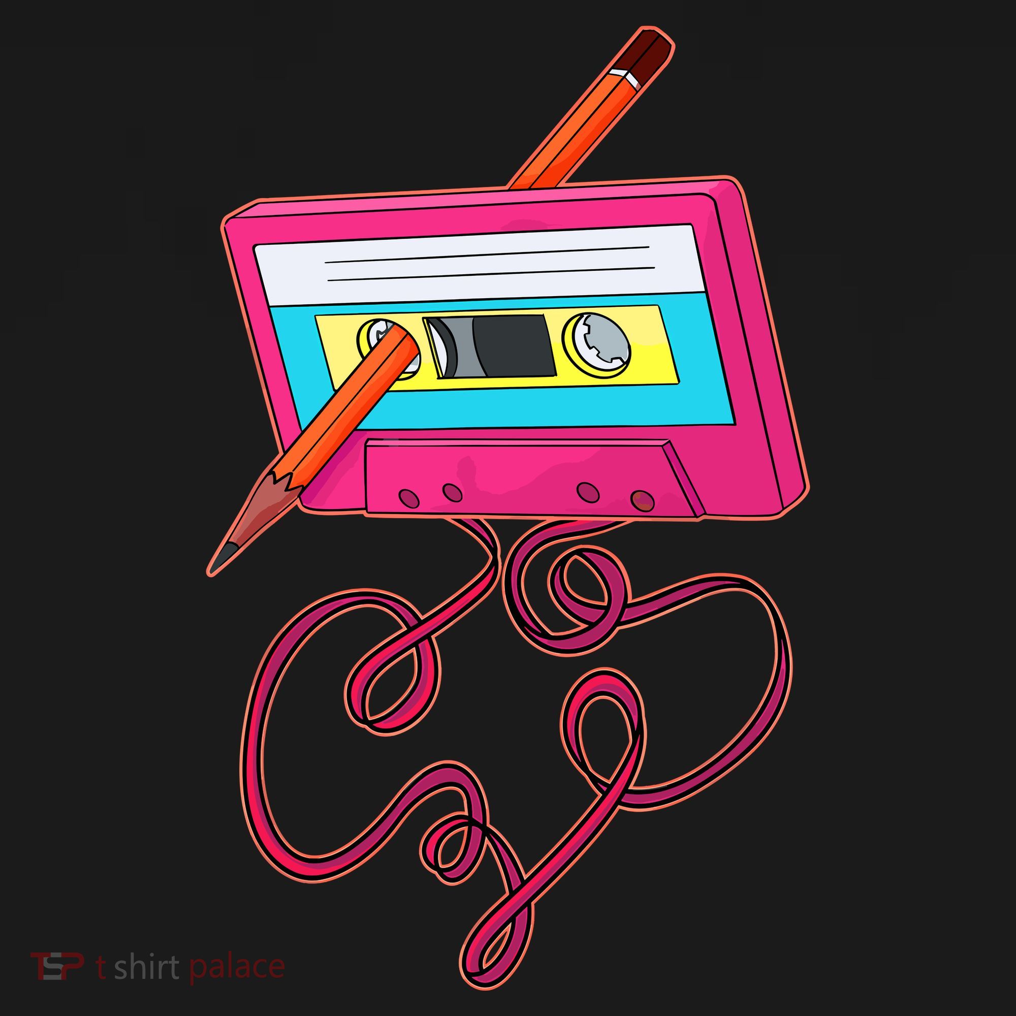 80s Cassette Tape Pencil 1980s Retro Vintage Music T-Shirt