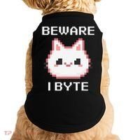 8-Bit Cute Vampire Cat Pixel Funny Video Game Beware I Byte Doggie Tank thumb 0