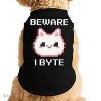 8-Bit Cute Vampire Cat Pixel Funny Video Game Beware I Byte Doggie Tank thumb 0