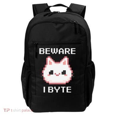 8-Bit Cute Vampire Cat Pixel Funny Video Game Beware I Byte Backpack