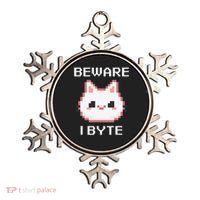 8-Bit Cute Vampire Cat Pixel Funny Video Game Beware I Byte Ornament thumb 0