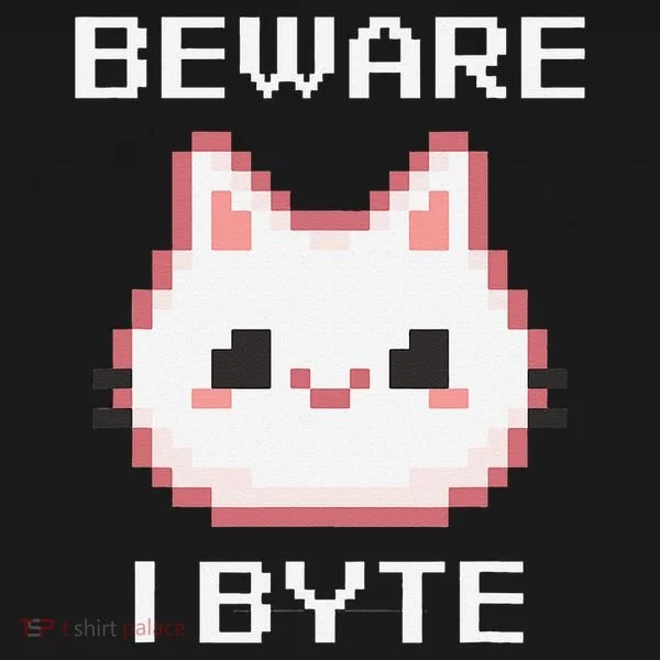 8-Bit Cute Vampire Cat Pixel Funny Video Game Beware I Byte Toddler Hoodie