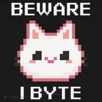 8-Bit Cute Vampire Cat Pixel Funny Video Game Beware I Byte Women's T-Shirt thumb 6