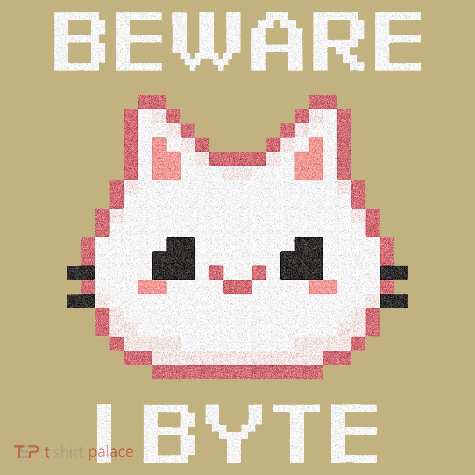 8-Bit Cute Vampire Cat Pixel Funny Video Game Beware I Byte Long Sleeve Shirt