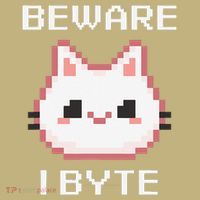 8-Bit Cute Vampire Cat Pixel Funny Video Game Beware I Byte Mousepad thumb 1