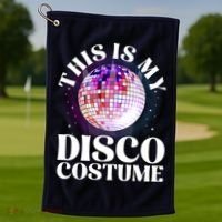 80s Disco Art 70s Ball Costume Disco Dance Golf Towel thumb 1