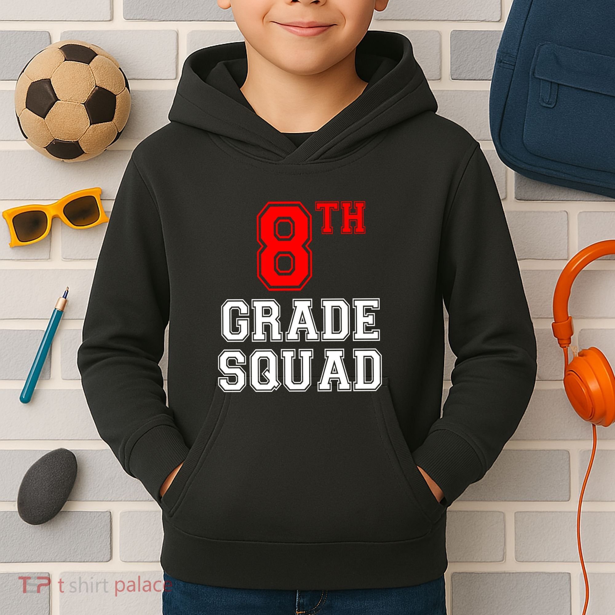 8th Eighth Grade Squad Back To School Teacher Gift Kids Hoodie