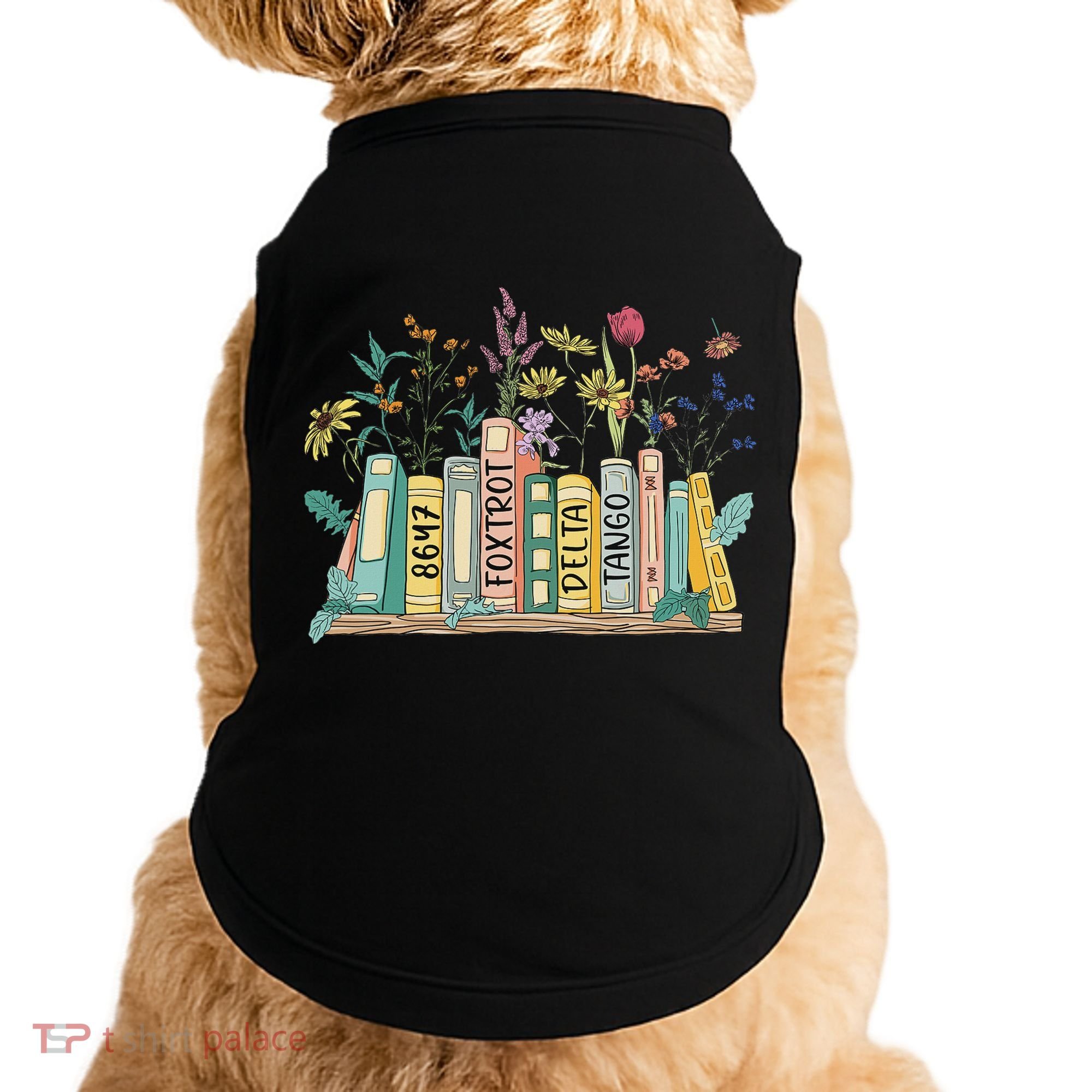 8647 Foxtrots Deltas Tangos Book Flower Doggie Tank