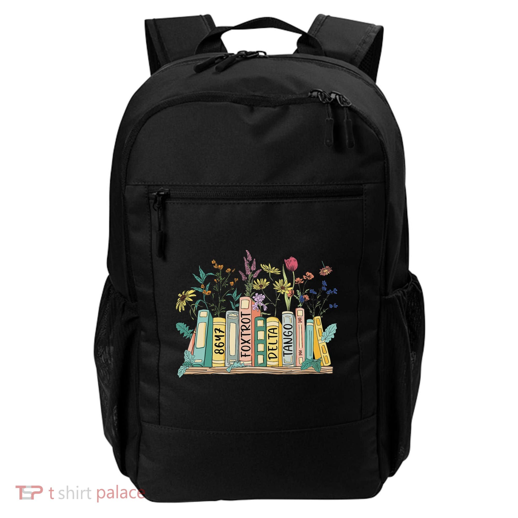 8647 Foxtrots Deltas Tangos Book Flower Backpack