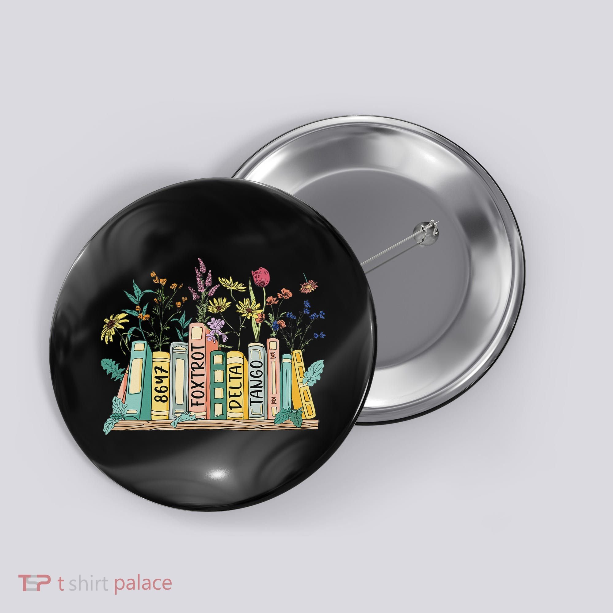 8647 Foxtrots Deltas Tangos Book Flower Button