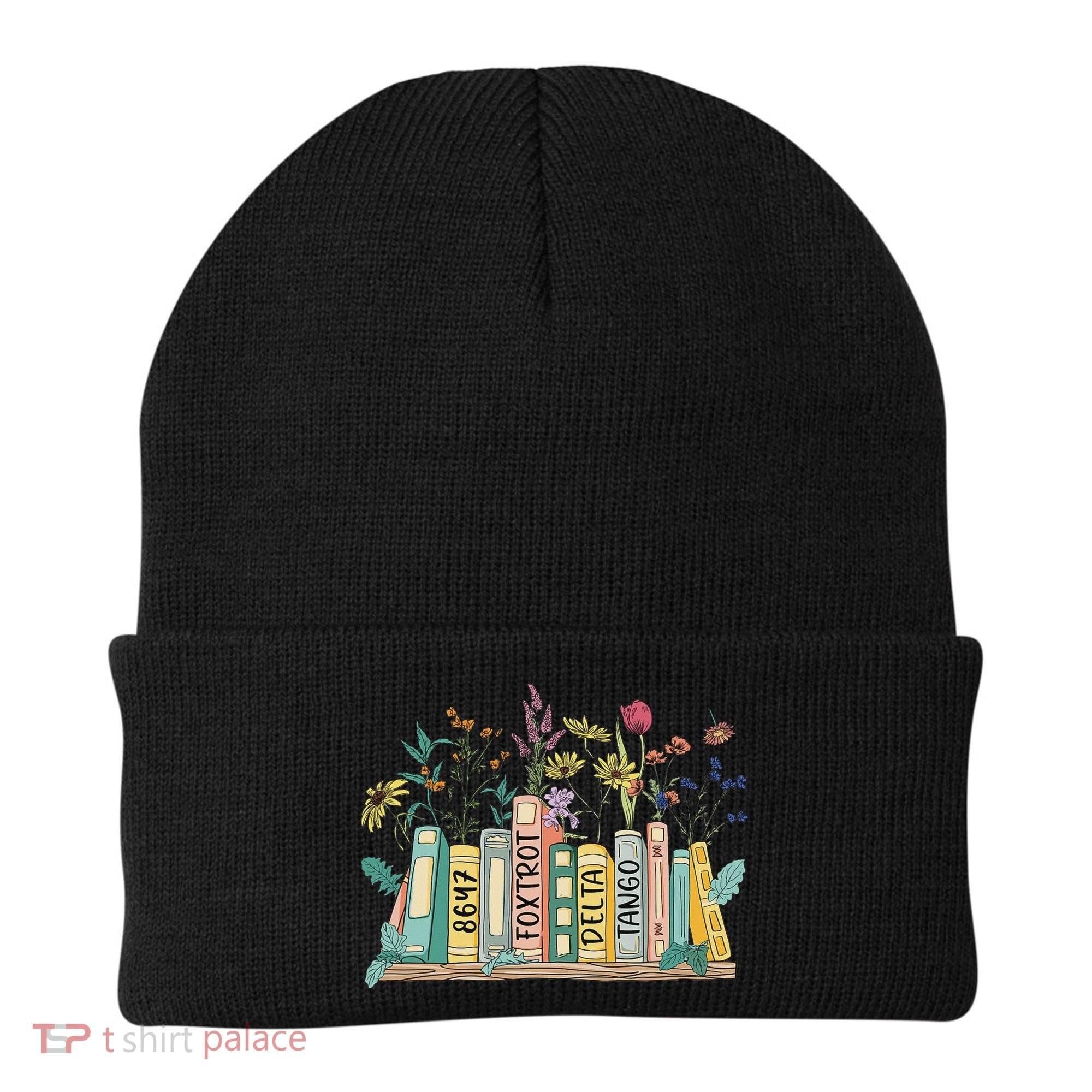 8647 Foxtrots Deltas Tangos Book Flower Beanie