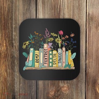 8647 Foxtrots Deltas Tangos Book Flower Coaster