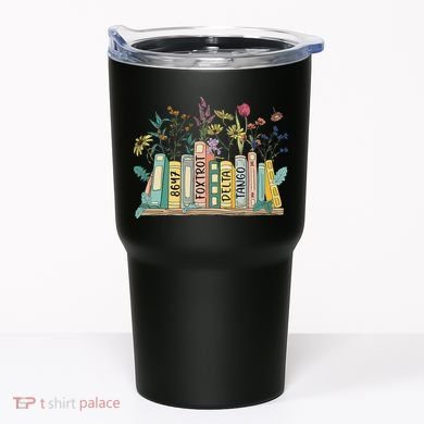 8647 Foxtrots Deltas Tangos Book Flower Tumbler