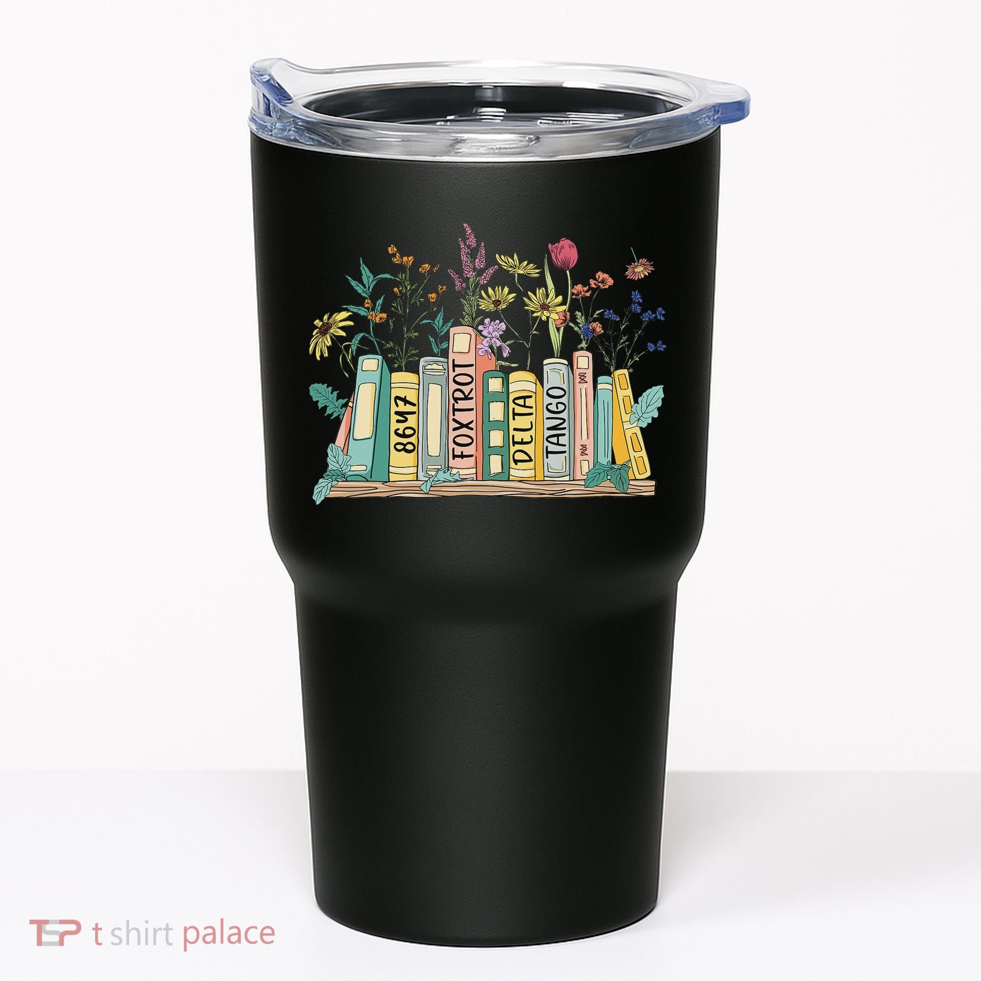 8647 Foxtrots Deltas Tangos Book Flower Tumbler
