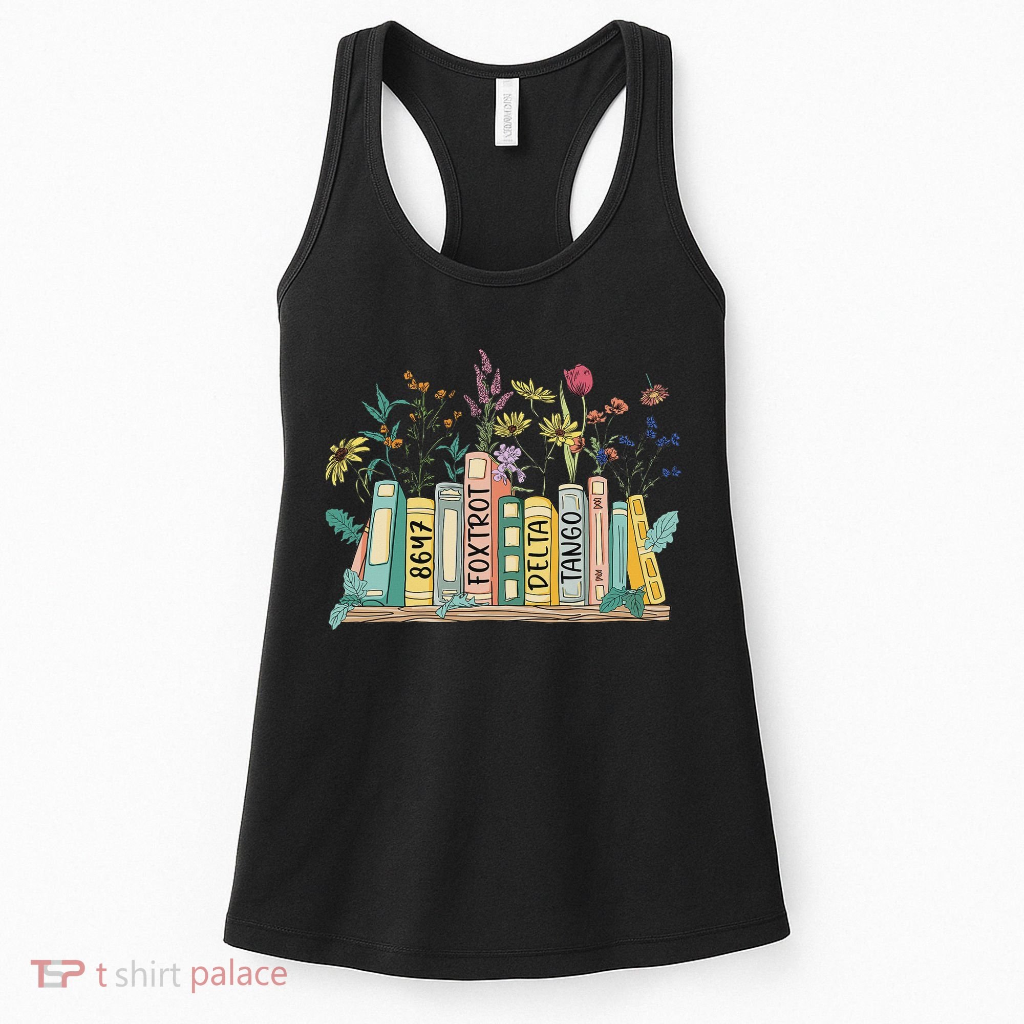 8647 Foxtrots Deltas Tangos Book Flower Women's Tank Top