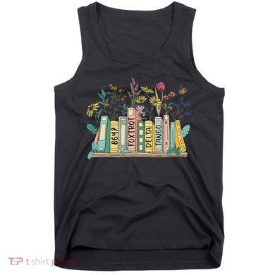 8647 Foxtrots Deltas Tangos Book Flower Tank Top