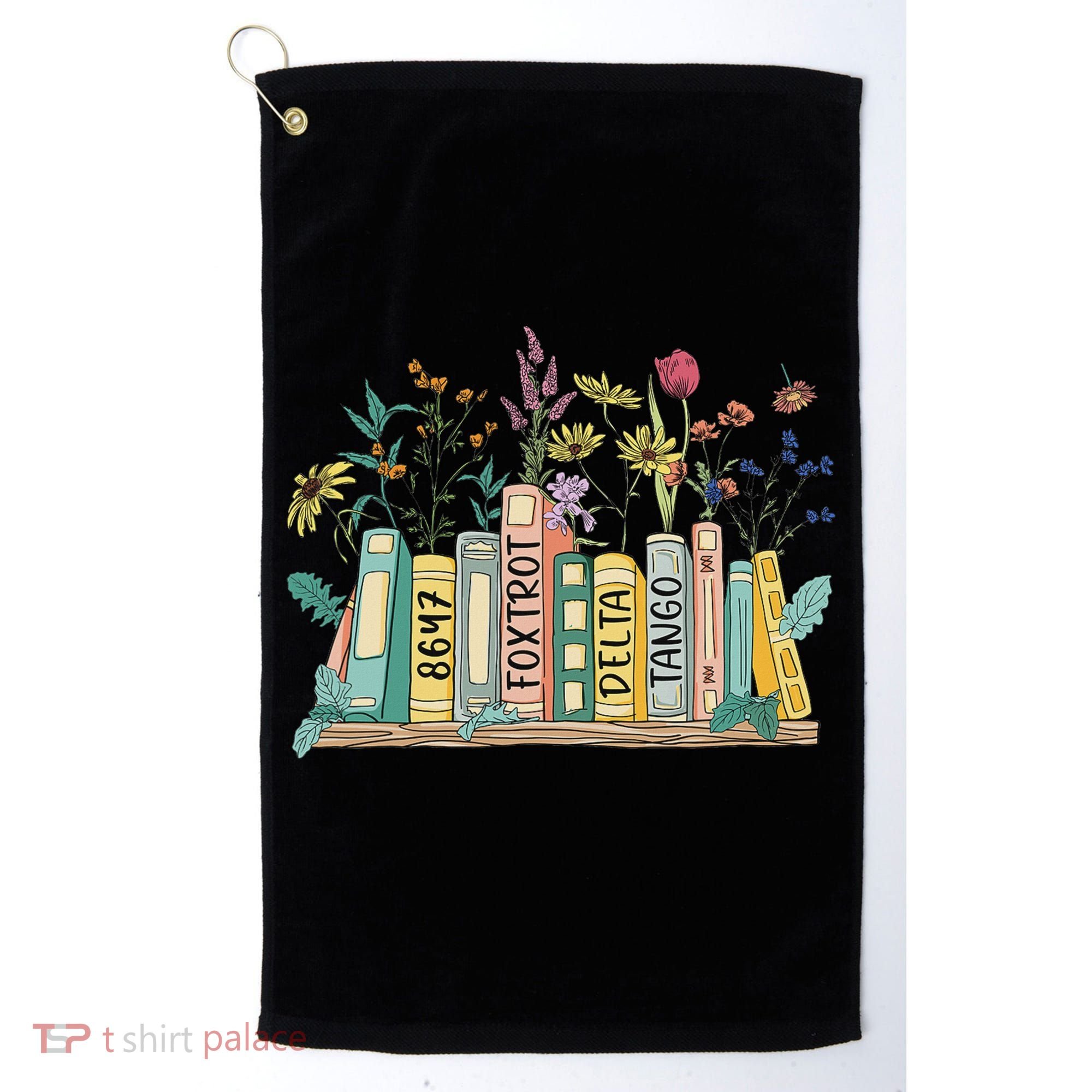8647 Foxtrots Deltas Tangos Book Flower Golf Towel