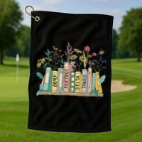 8647 Foxtrots Deltas Tangos Book Flower Golf Towel thumb 1
