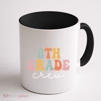 8Th Grade Crew Retro Groovy Happy First Day Of School Gift Coffee Mug thumb 1
