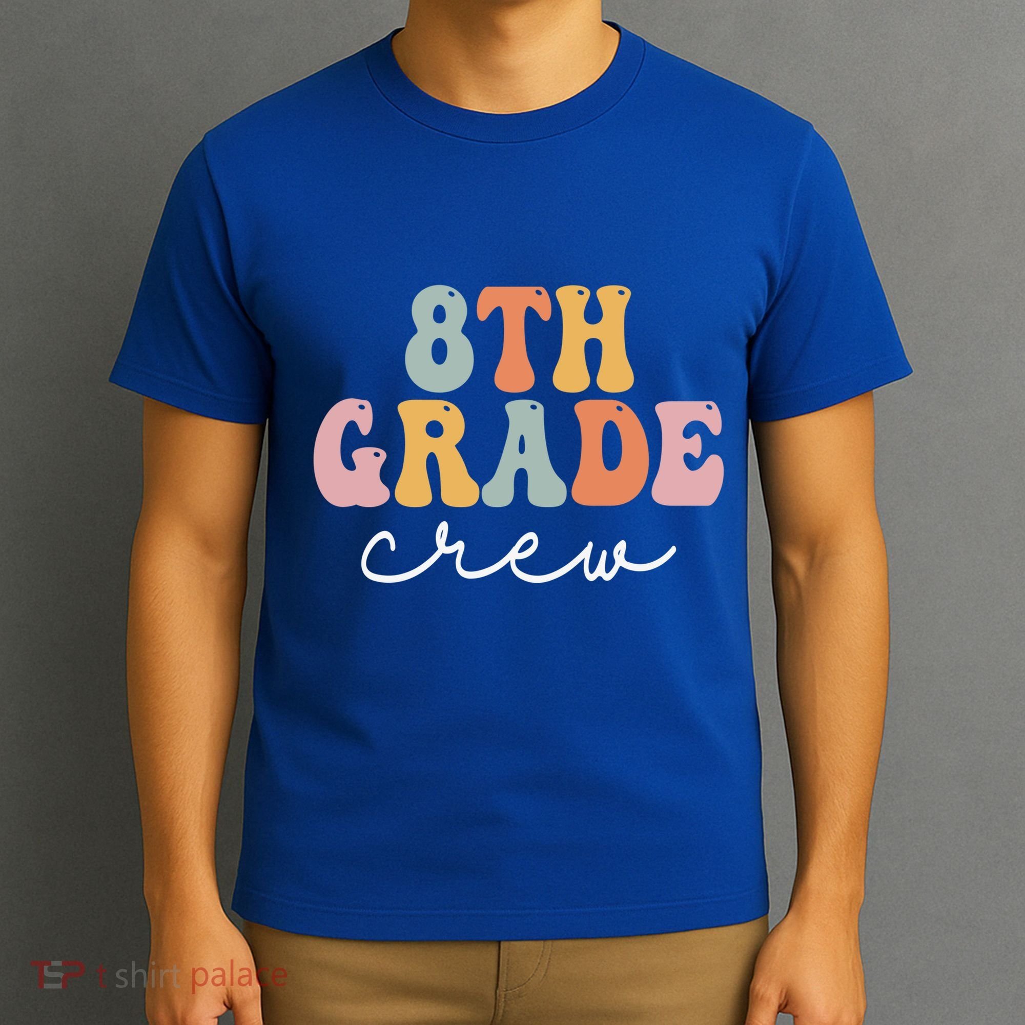 8Th Grade Crew Retro Groovy Happy First Day Of School Gift T-Shirt