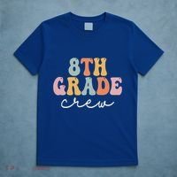 8Th Grade Crew Retro Groovy Happy First Day Of School Gift T-Shirt thumb 5