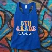 8Th Grade Crew Retro Groovy Happy First Day Of School Gift Women's Tank Top thumb 3