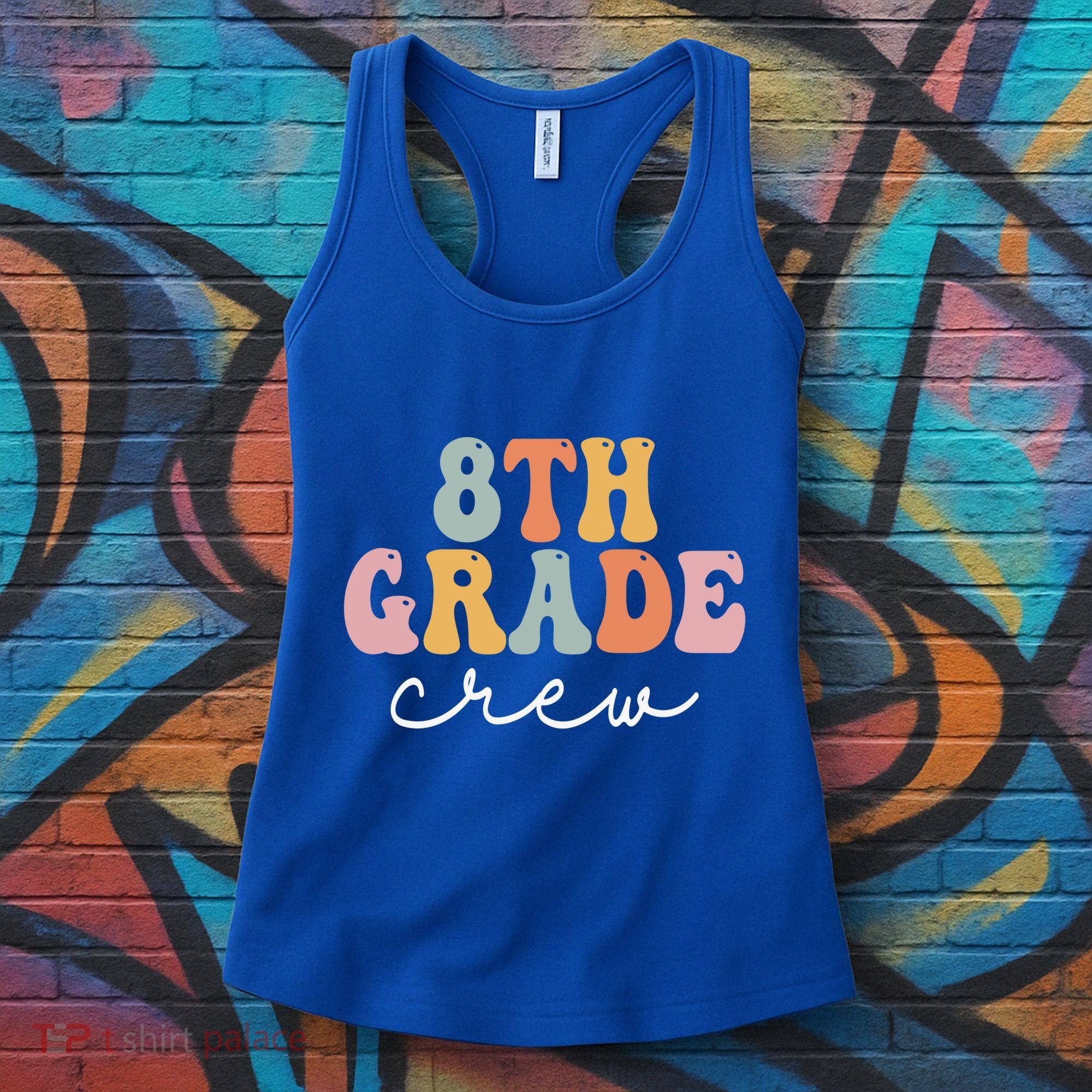 8Th Grade Crew Retro Groovy Happy First Day Of School Gift Women's Tank Top