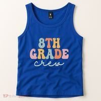 8Th Grade Crew Retro Groovy Happy First Day Of School Gift Tank Top thumb 2