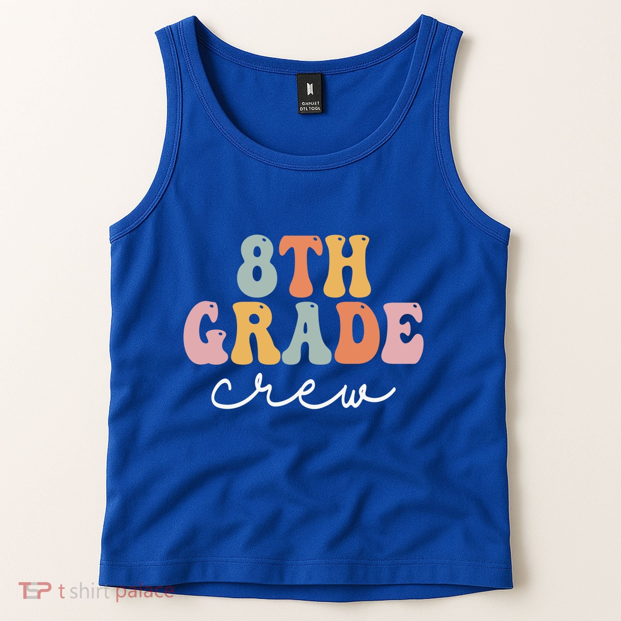 8Th Grade Crew Retro Groovy Happy First Day Of School Gift Tank Top