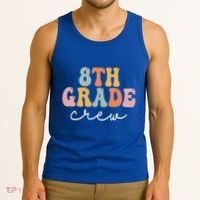 8Th Grade Crew Retro Groovy Happy First Day Of School Gift Tank Top thumb 3