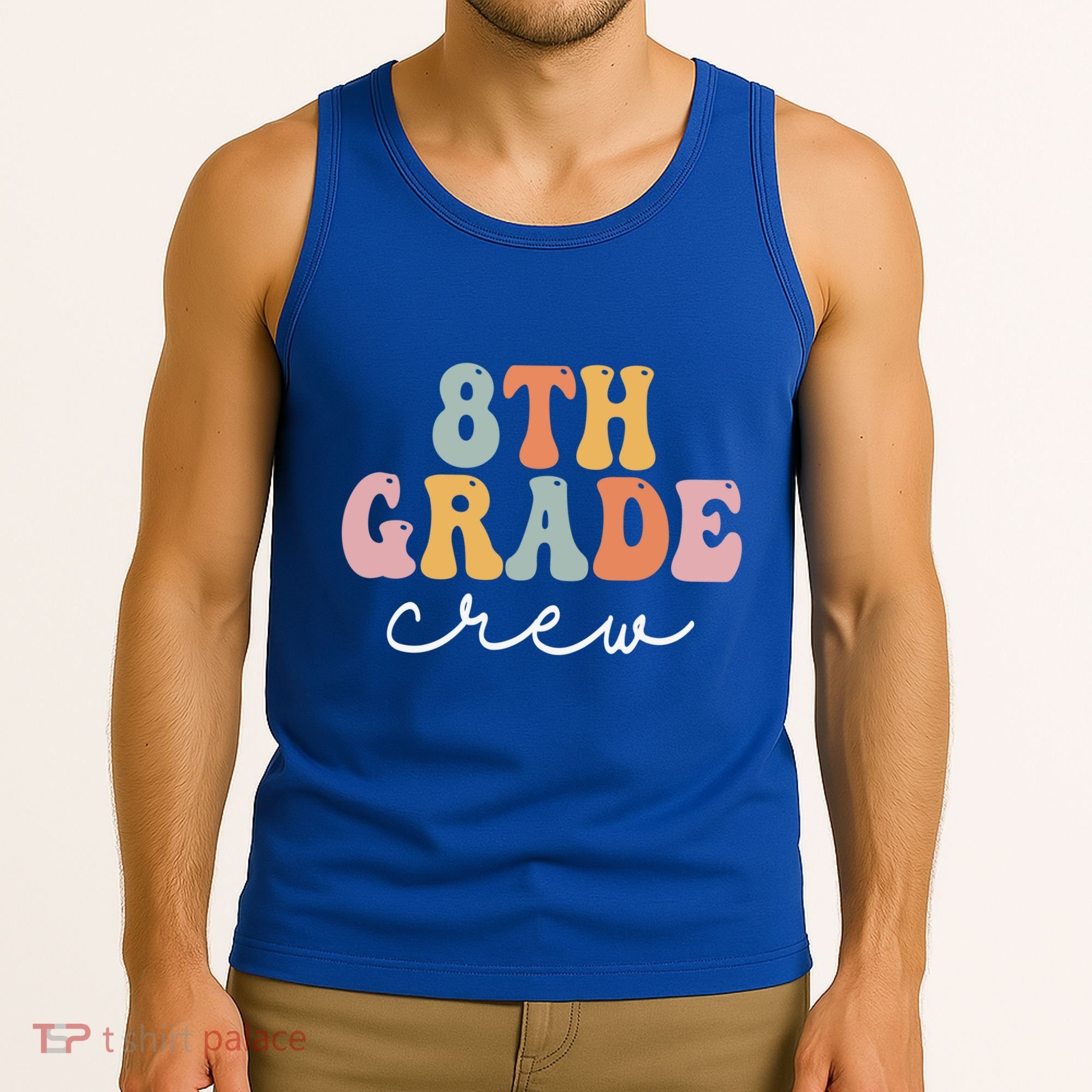 8Th Grade Crew Retro Groovy Happy First Day Of School Gift Tank Top